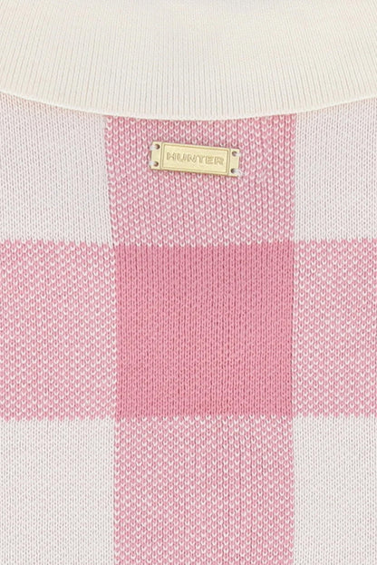 Kindie Gingham Knit Anique White / Pink Nectar - Polo