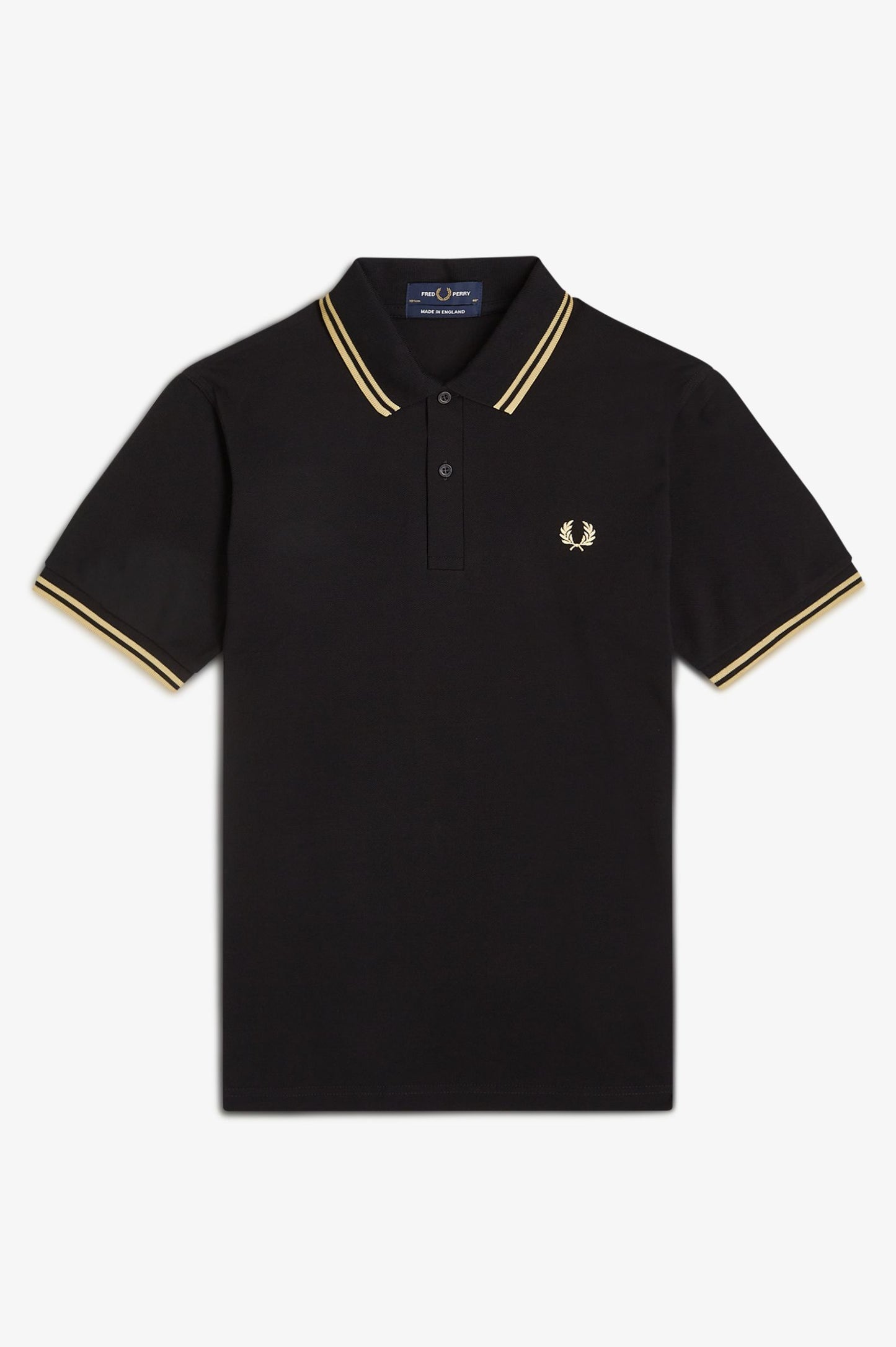 M12 ‘Made In England’ Black / Champagne Twin Tipped - Polo Shirt