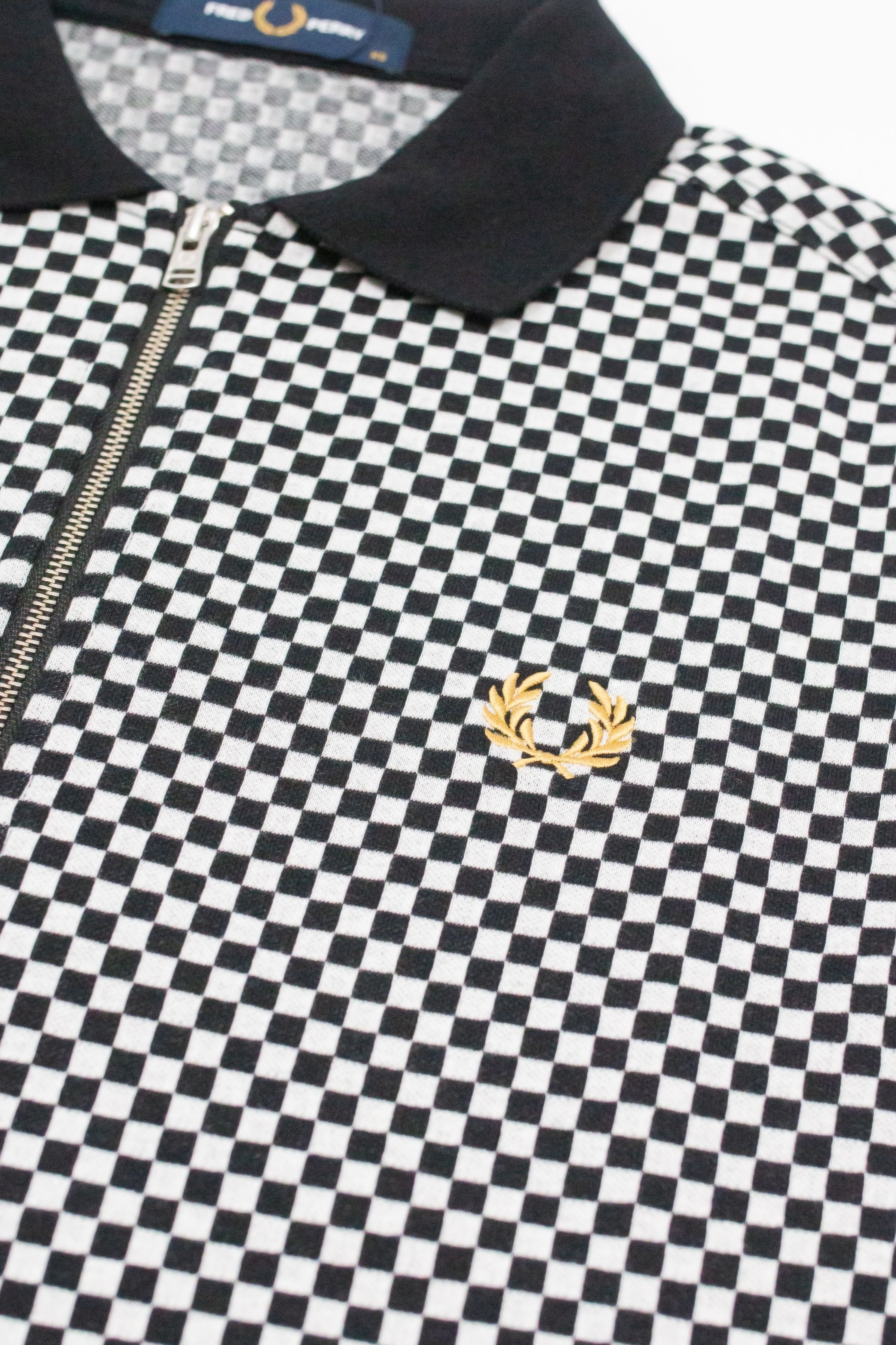 M2399 Chequerboard Zip Neck - Polo