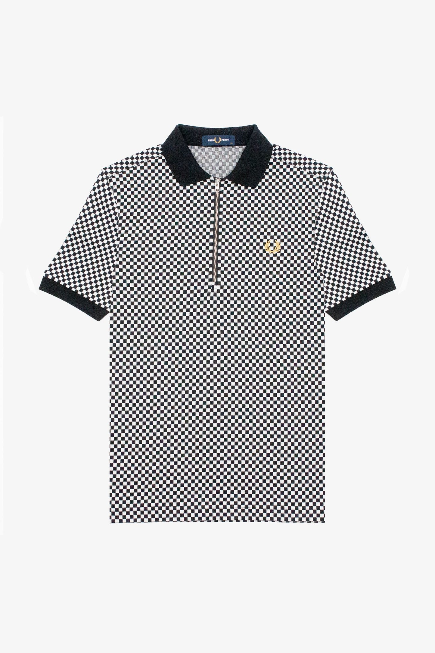 M2399 Chequerboard Zip Neck - Polo