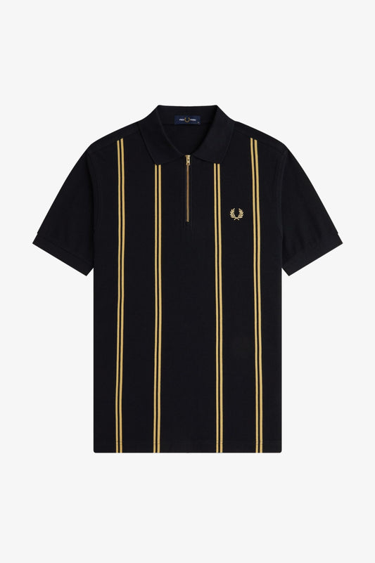M2419 Vertical Stripe Black / Champagne - Polo