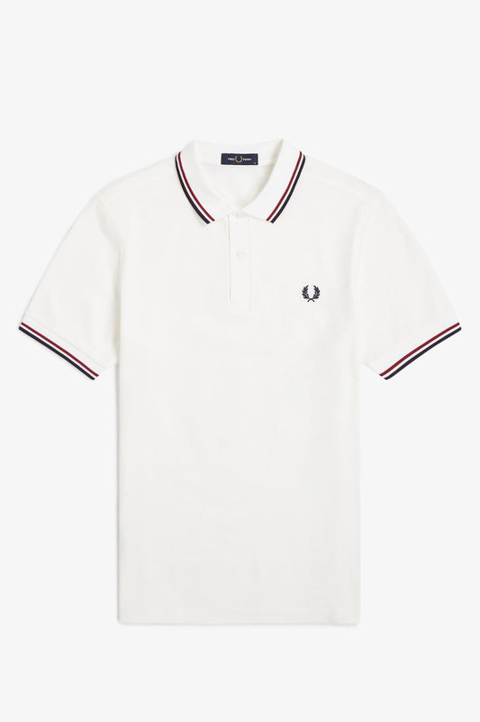 M3600 Snow White / Burnt Red / Navy Twin Tipped - Polo