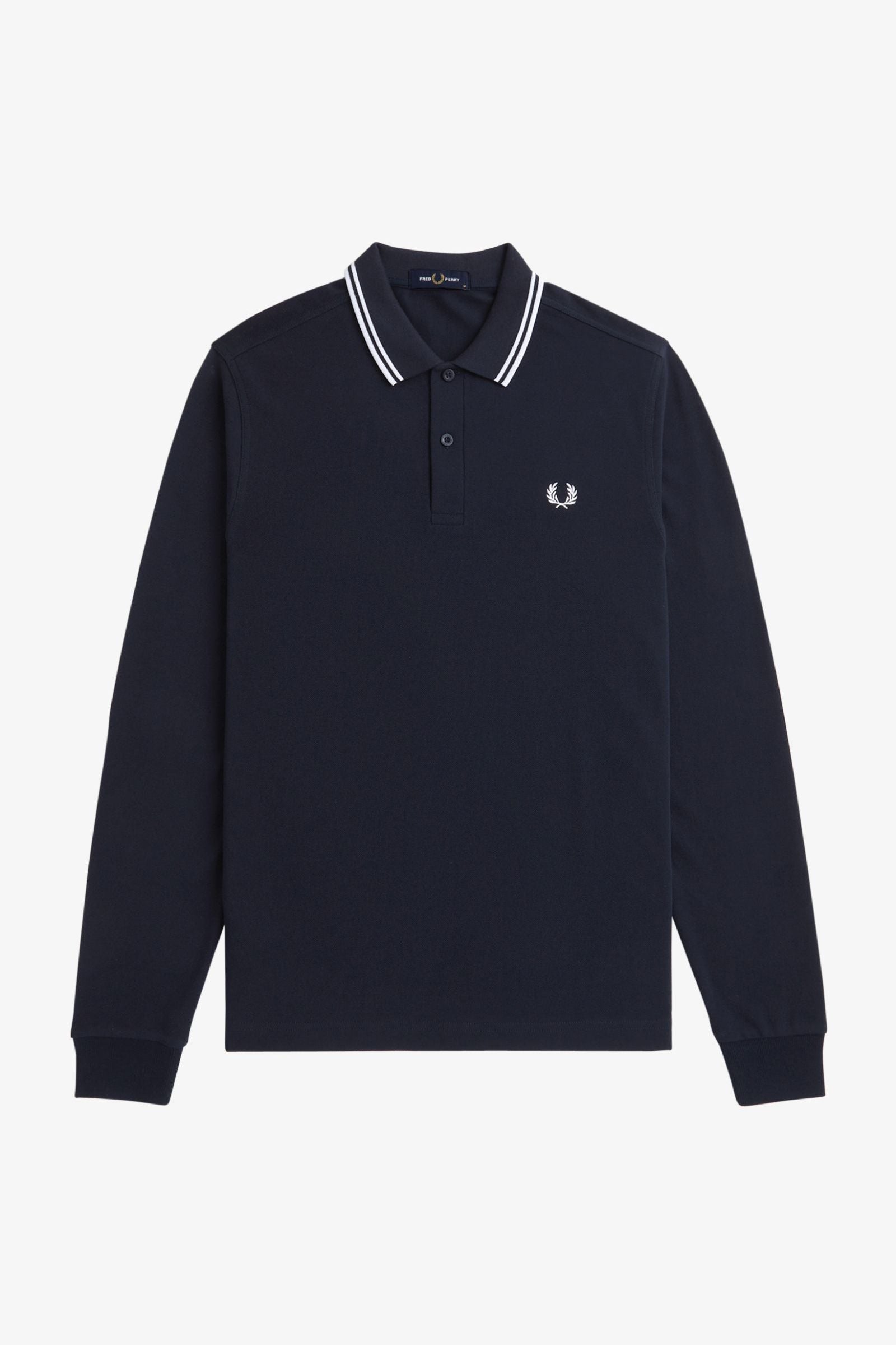 M3636 Navy / White - L/S Polo