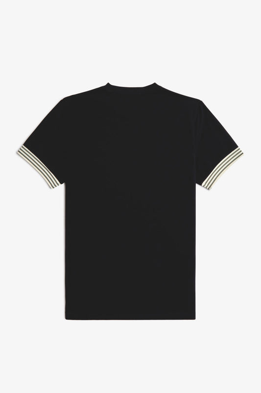 M7707 Striped Cuff Black - T-Shirt