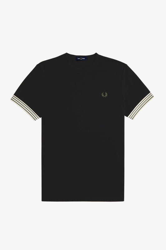 M7707 Striped Cuff Black - T-Shirt