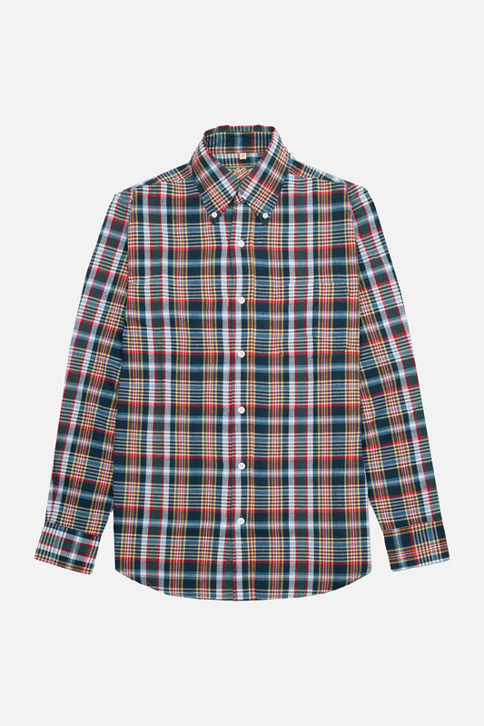 Wesley Madras Midnight Navy/Forest Green/Cherry Red/Dandelion Check - Shirt