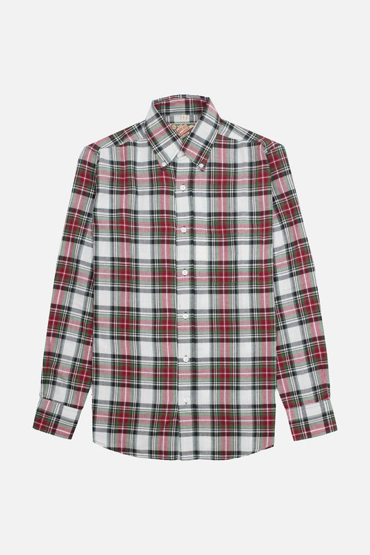 Haywood Madras White/Forest Green/Cherry Red Check - Shirt
