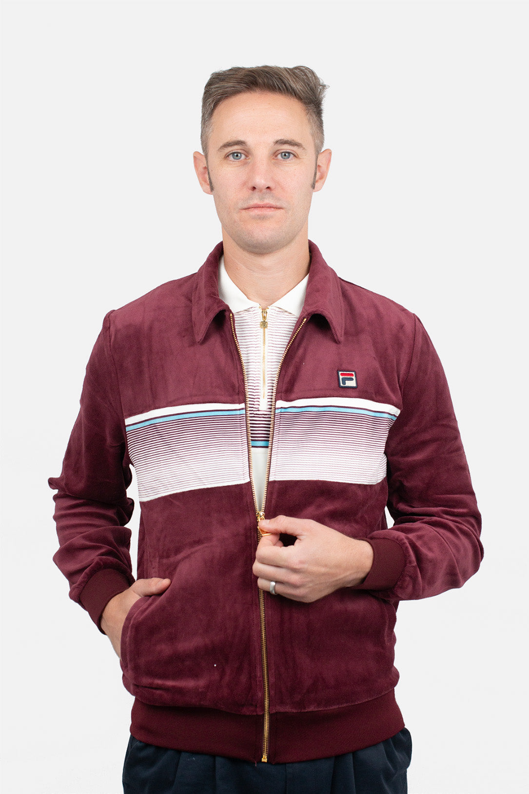Malakai Stripe Velour - Track Top
