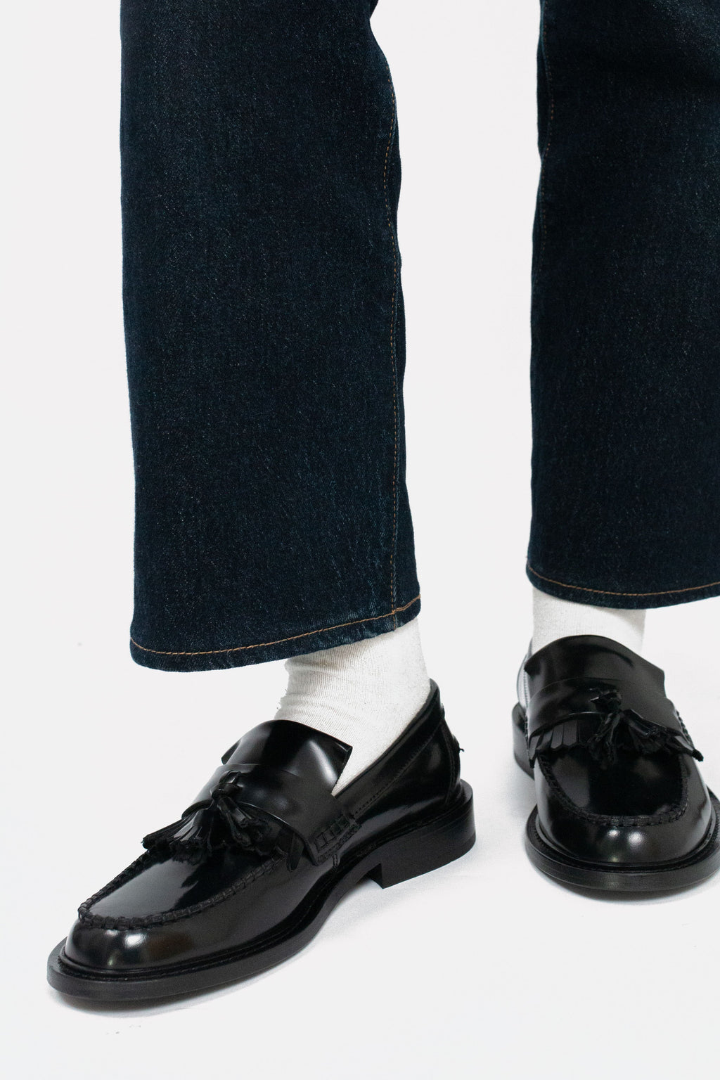 'The Millie' Hi-Shine Black - Tassel Loafer