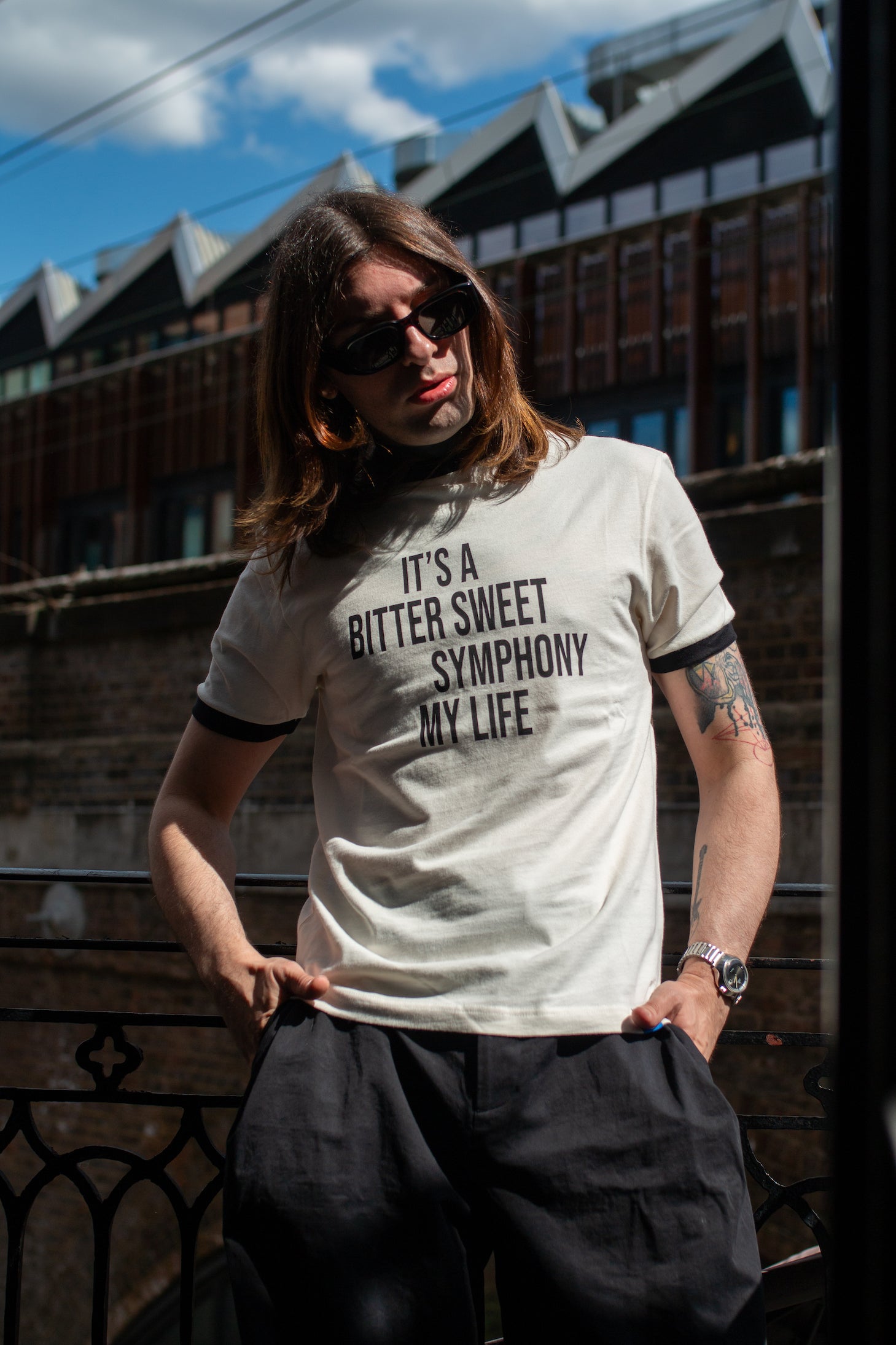 A Bitter Sweet Symphony Ringer Ecru - T-Shirt – The Modfather