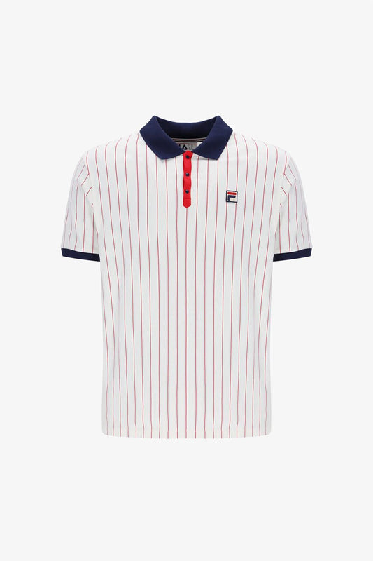 BB1 Classic Vintage Striped 100 White / Navy / Red - Polo
