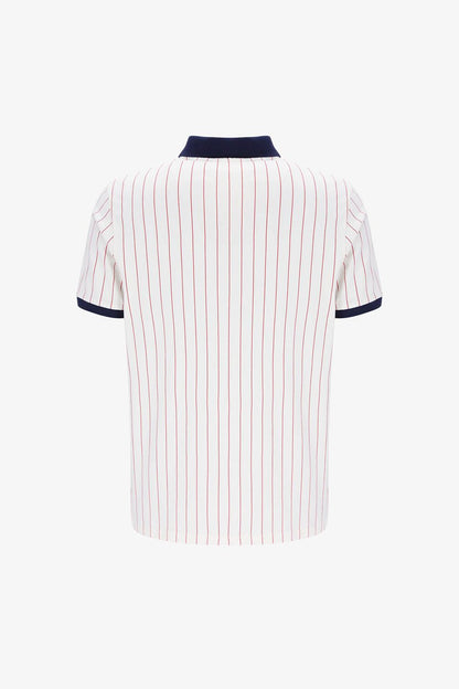 BB1 Classic Vintage Striped 100 White / Navy / Red - Polo