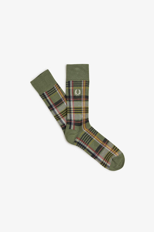 C9149 Olive Mint - Check Sock