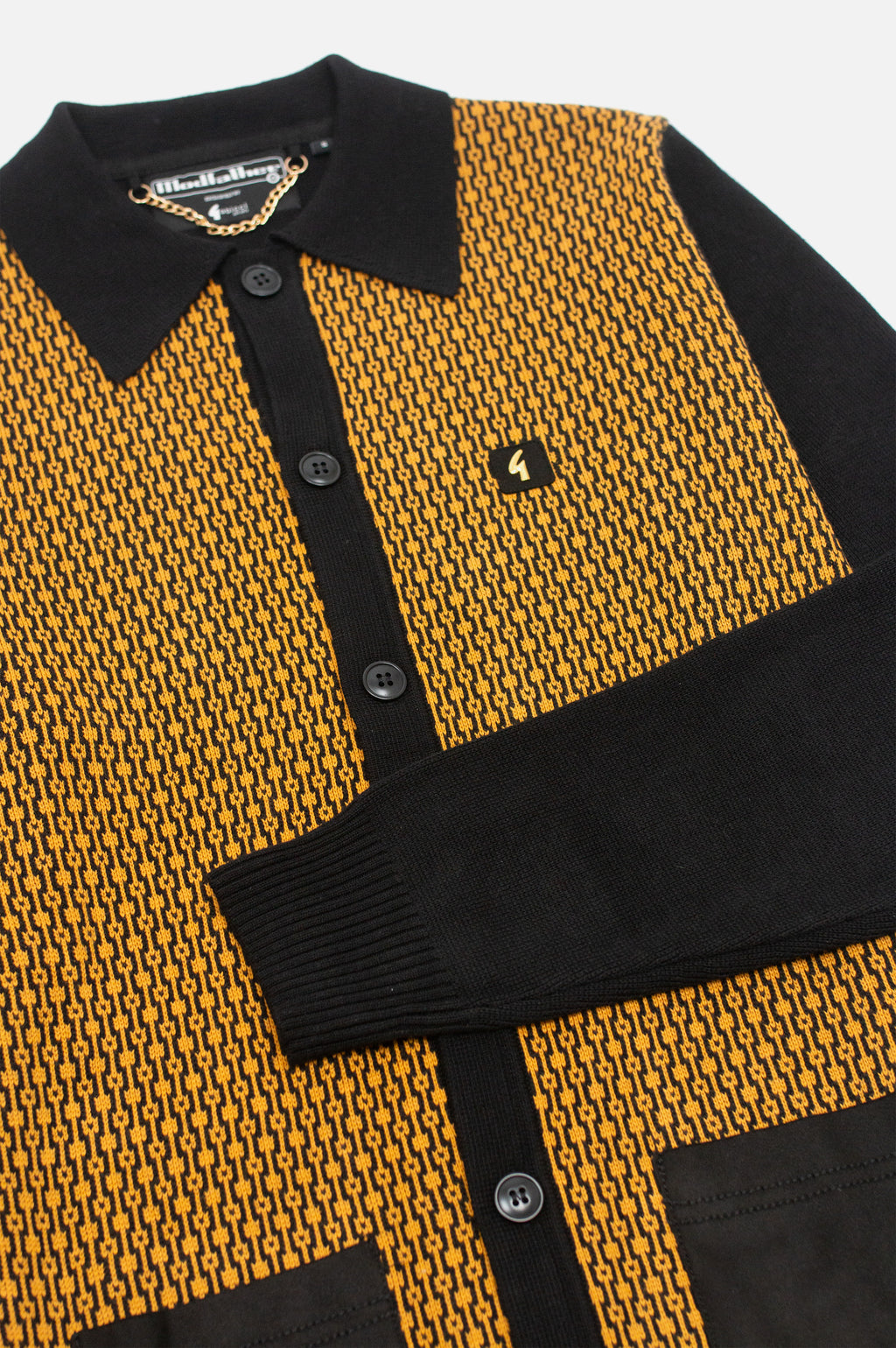 Norman Black Geometric Button Through - Cardi
