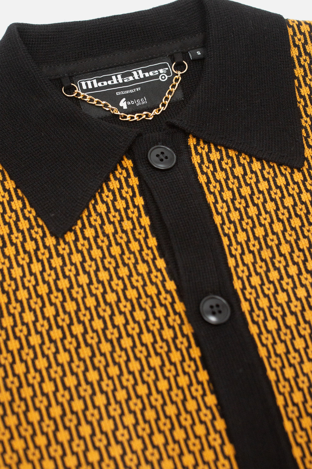 Norman Black Geometric Button Through - Cardi