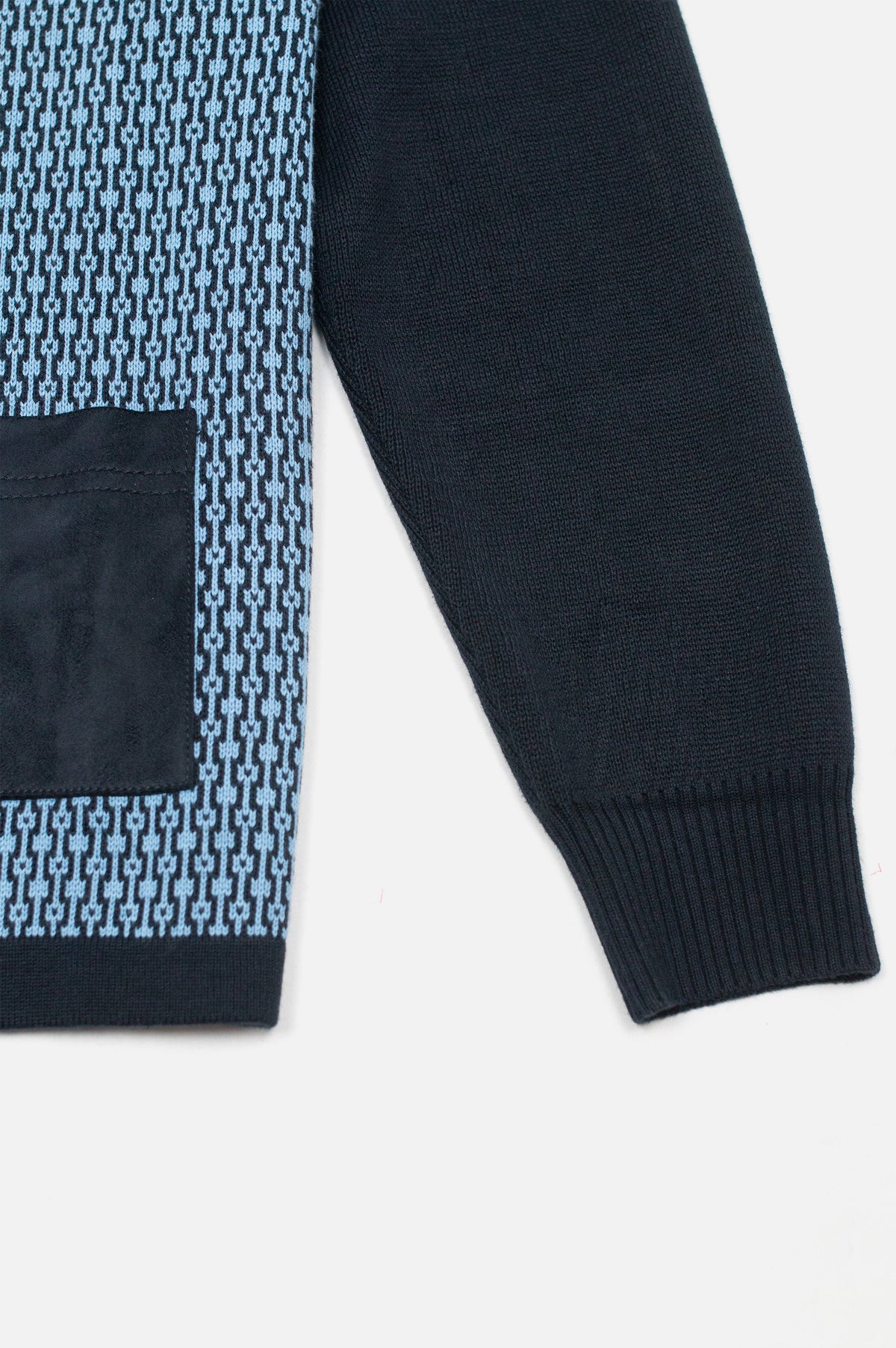 Norman Navy Geometric Button Through - Cardi
