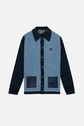 Norman Navy Geometric Button Through - Cardi