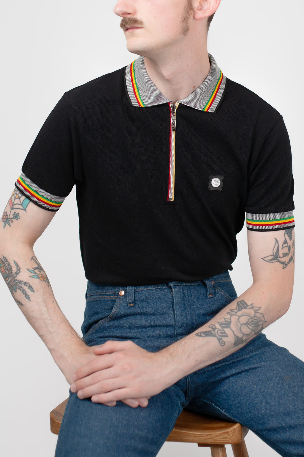 Oxford Collar Zip Pique - Polo