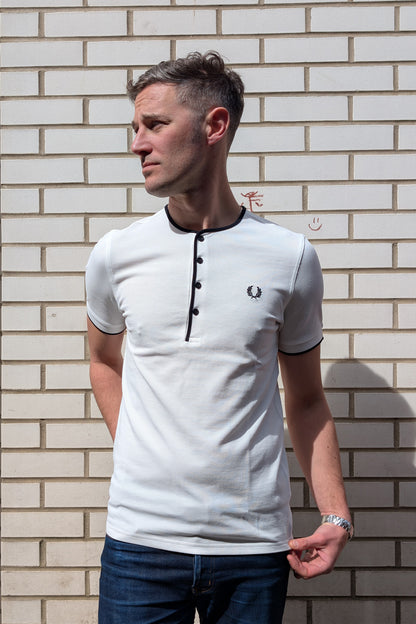 M2446 Four Button Snow White - Henley