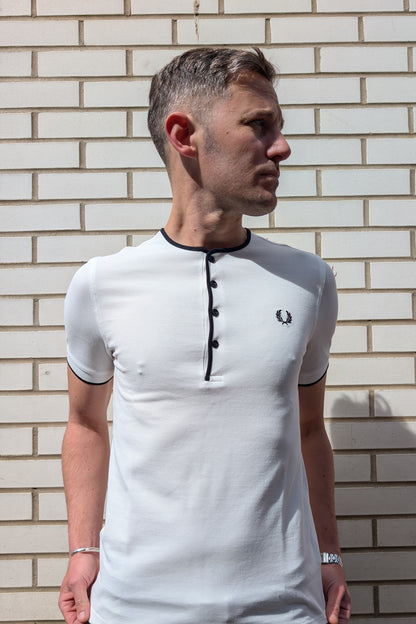 M2446 Four Button Snow White - Henley