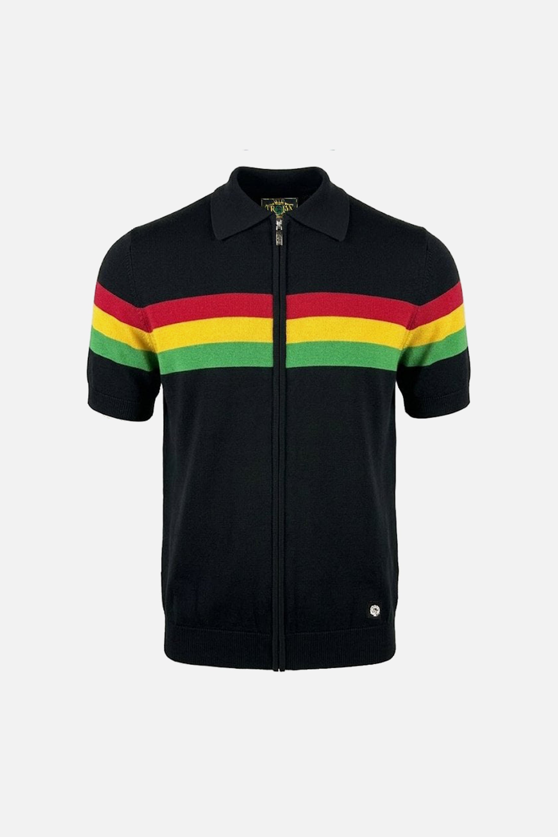 Stripe Zip Fine Gauge - Cardi