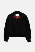 Women's Black Suede Premium - Harrington Jacket