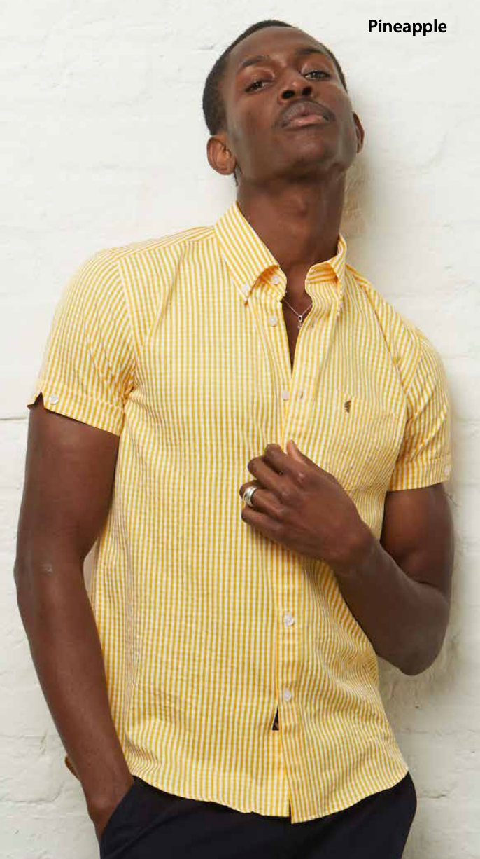 Frazer Pineapple Gingham Seersucker S/S - Shirt
