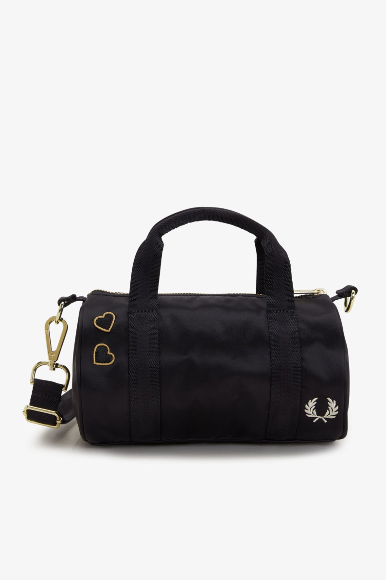 L9265 Amy Winehouse Black Satin - Mini Barrel Bag
