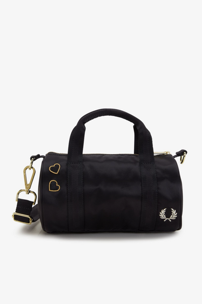 L9265 Amy Winehouse Black Satin - Mini Barrel Bag