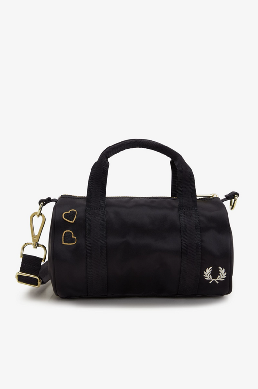 L9265 Amy Winehouse Black Satin - Mini Barrel Bag