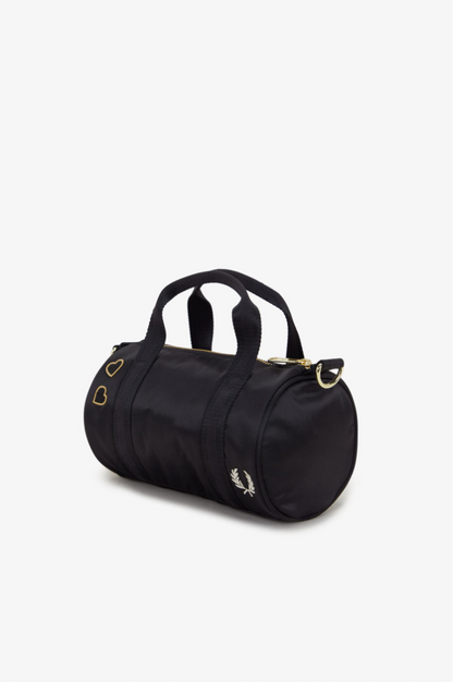 L9265 Amy Winehouse Black Satin - Mini Barrel Bag