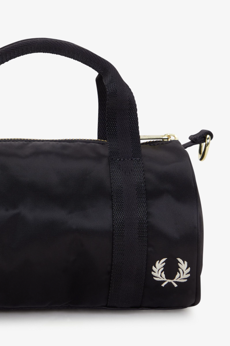 L9265 Amy Winehouse Black Satin - Mini Barrel Bag