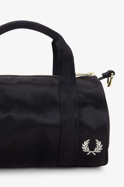 L9265 Amy Winehouse Black Satin - Mini Barrel Bag