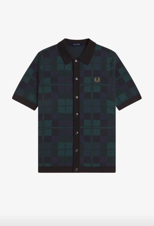 K1553 Black Watch Tartan Knit - Shirt