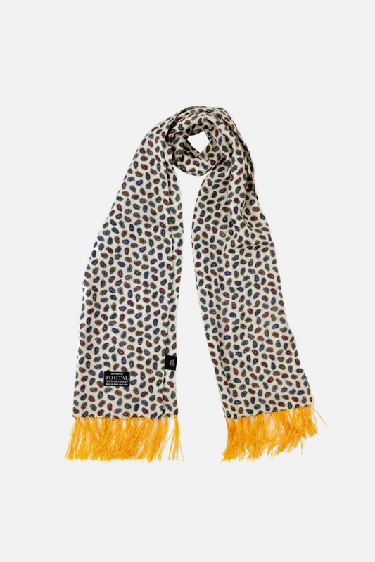 Multicoloured Small Paisley Cream - Rayon Scarf
