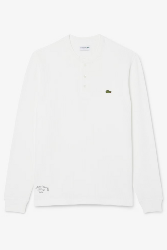 Long Sleeved Waffle White - Knit T-shirt