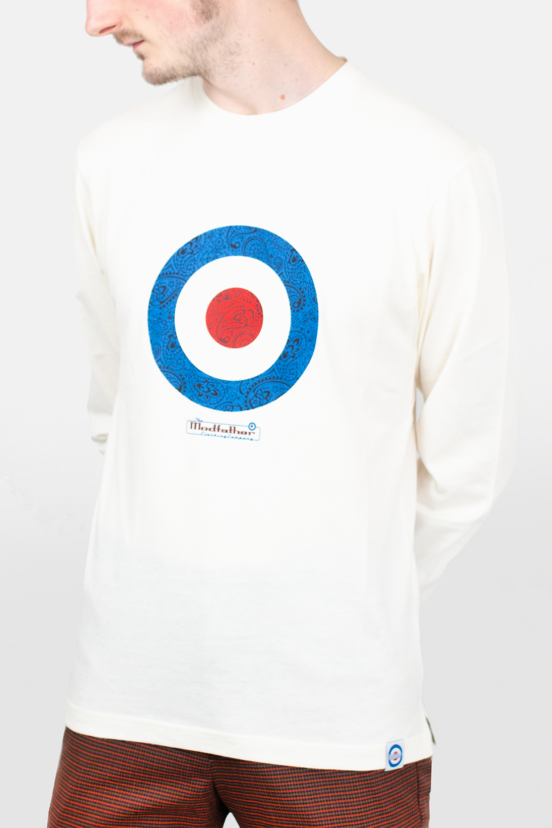 Paisley Target Ecru L/S - T-Shirt