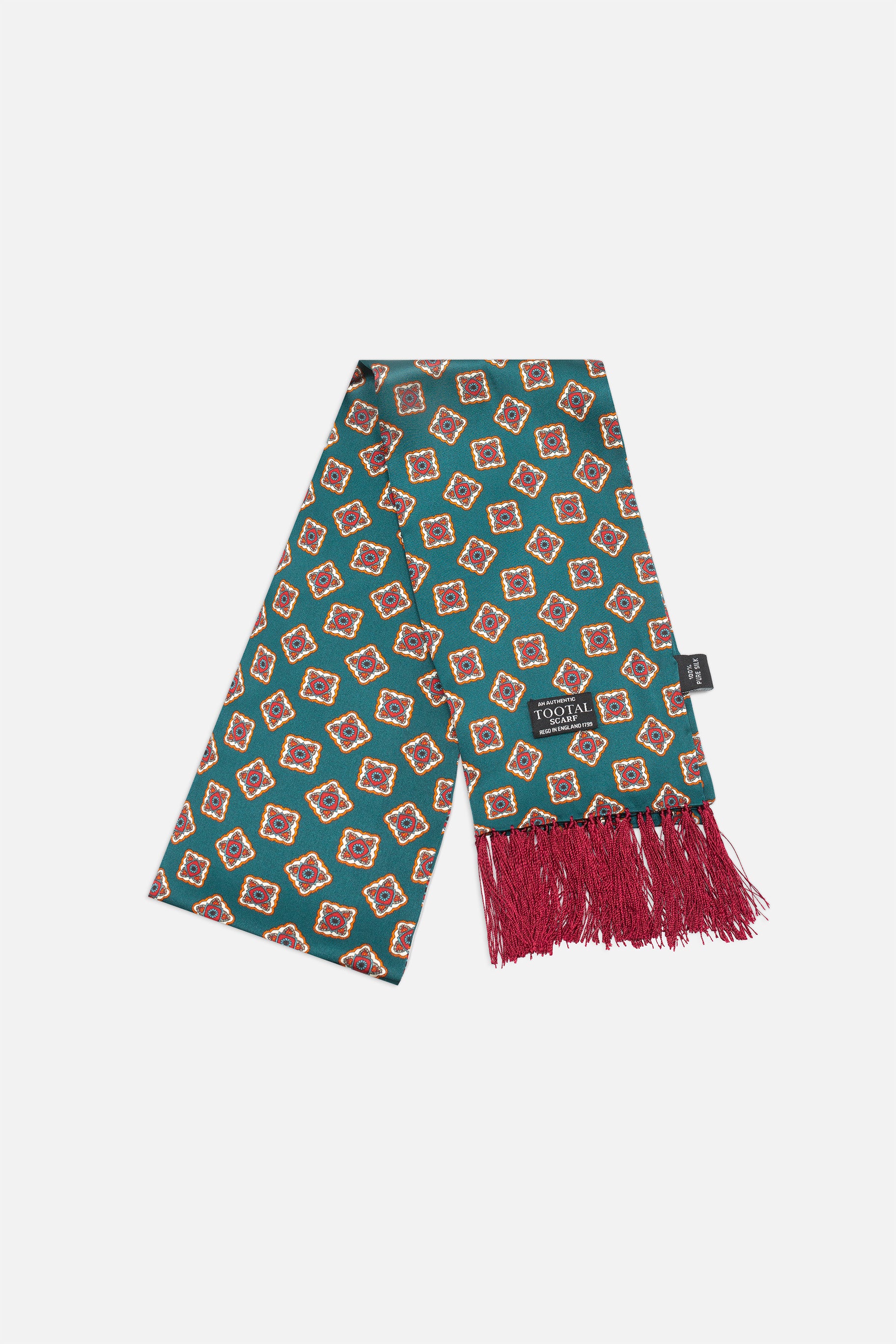Squares Pine - Silk Scarf