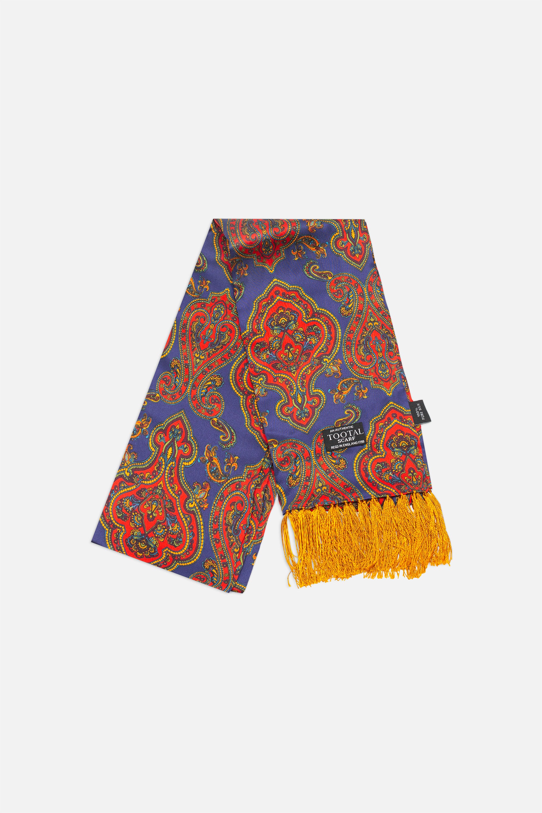 Paisley Navy / Red - Silk Scarf