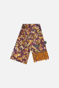 Paisley Reversible Wine Gold - Silk Scarf