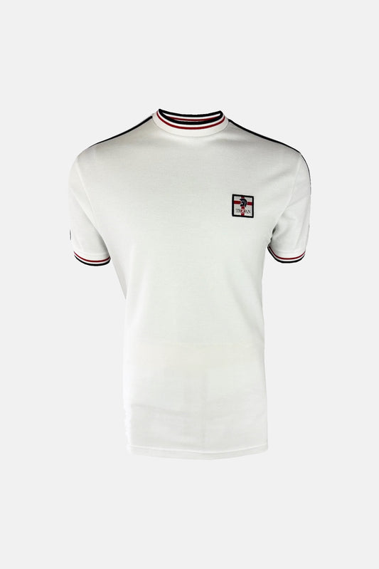 Flag Badge Pique White - T-Shirt