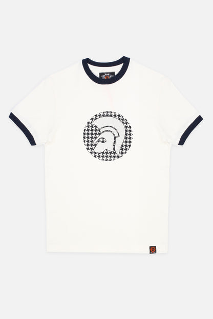 TR/8989 Houndstooth Logo White - T-Shirt