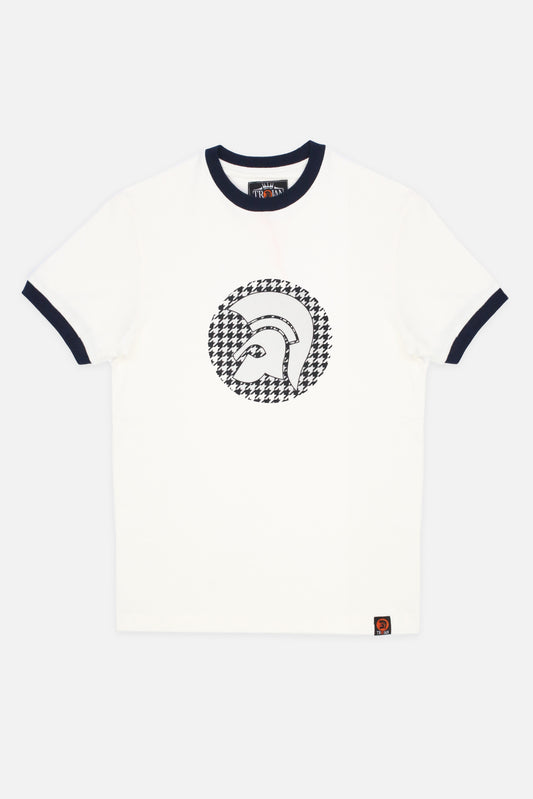 TR/8989 Houndstooth Logo White - T-Shirt