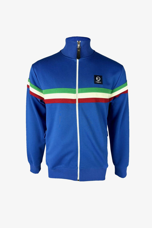Retro Cobalt Blue Stripe - Track Top