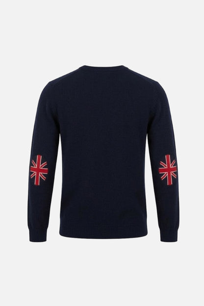 Union Flag Elbow Patch Navy - Knit