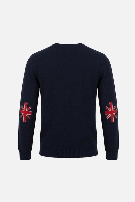 Union Flag Elbow Patch Navy - Knit