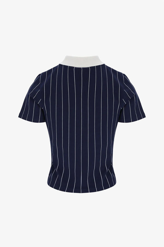 BB1 Women's Classic Vintage Striped 410 Fila Navy - Polo