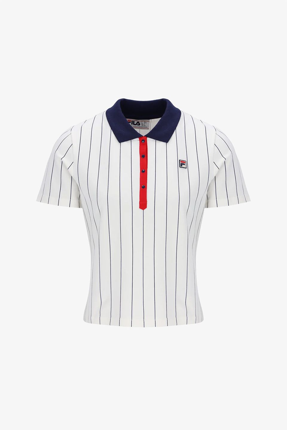 BB1 Women's Classic Vintage Striped 130 Gardenia / Fila Navy / Fila Red - Polo
