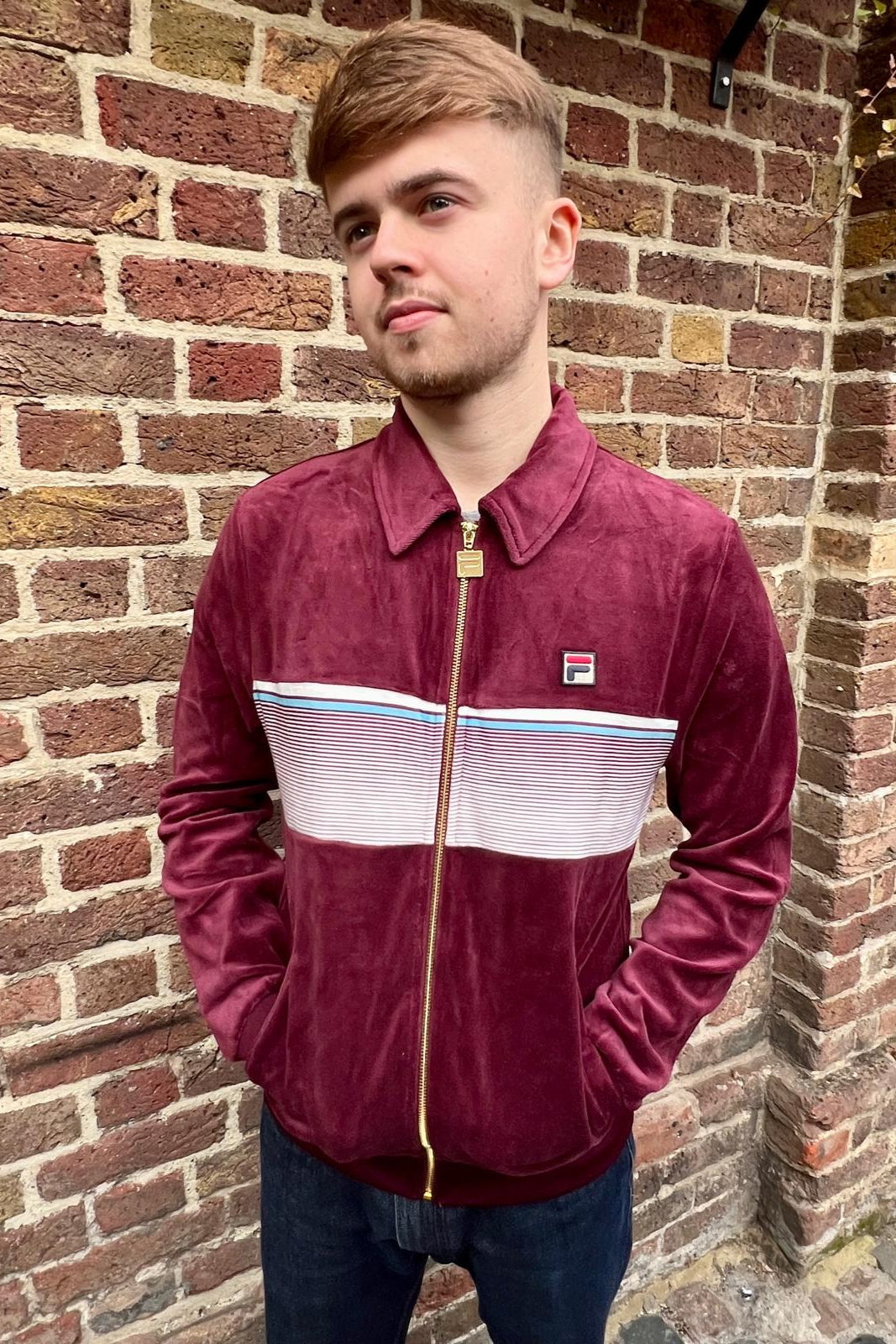 Malakai Stripe Velour - Track Top