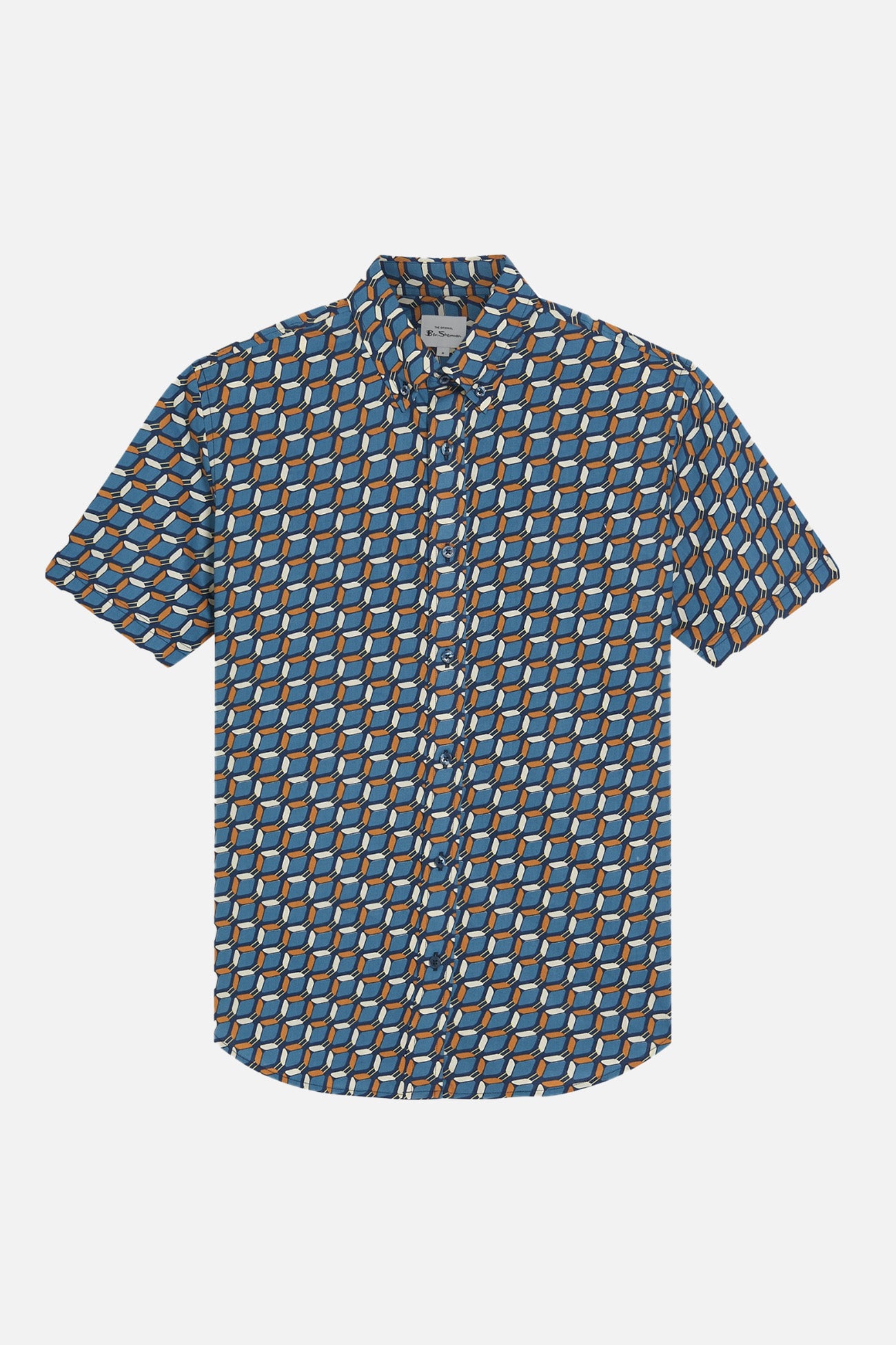 Retro Geo Print Royal - Shirt